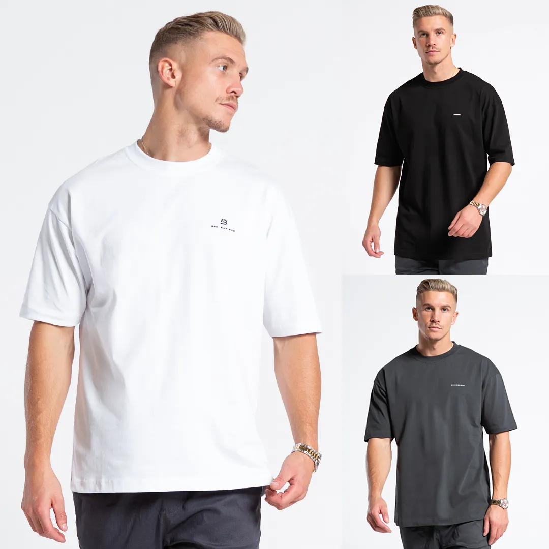 Relaxed Fit T-shirt Triple Pack - White/Black/Charcoal sold by be inspired