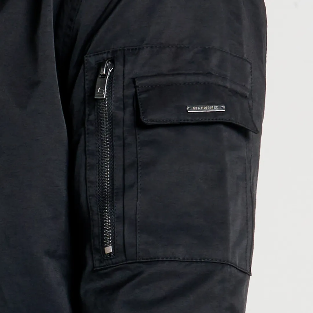 Neves Longline Bomber Jacket - Black sold by be inspired product image thumbnail 4