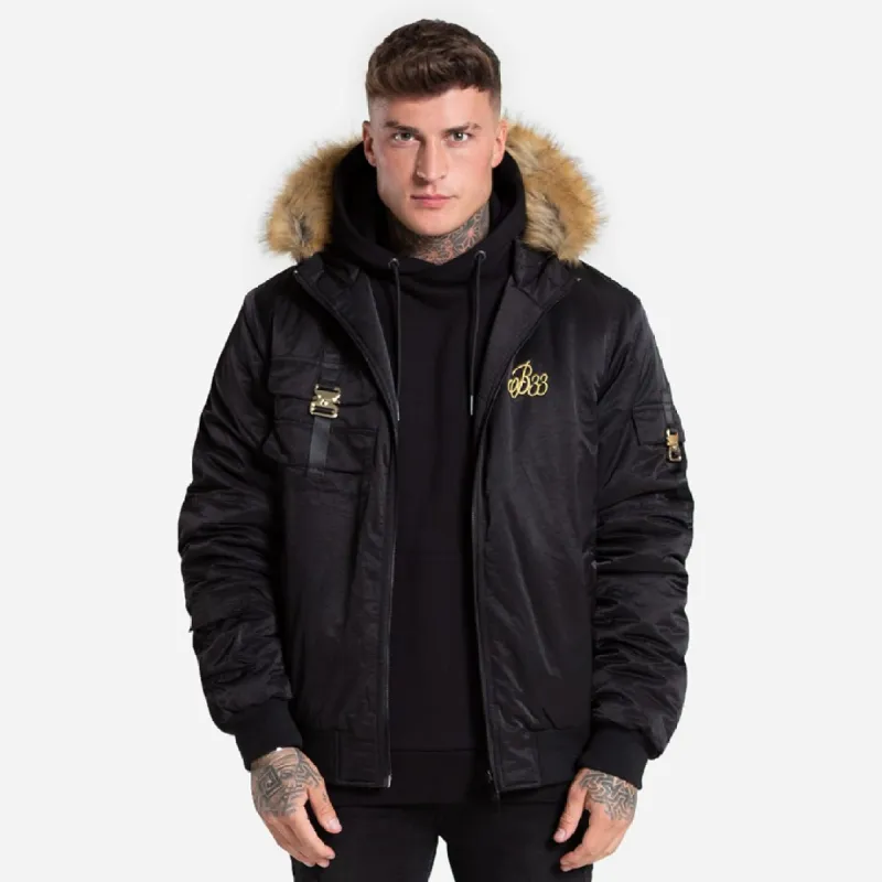 Lakin Bomber Jacket - Black/Gold sold by be inspired