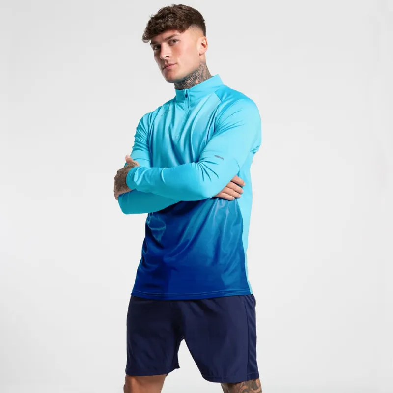 Power Quarter Zip - Aqua/Navy sold by be inspired