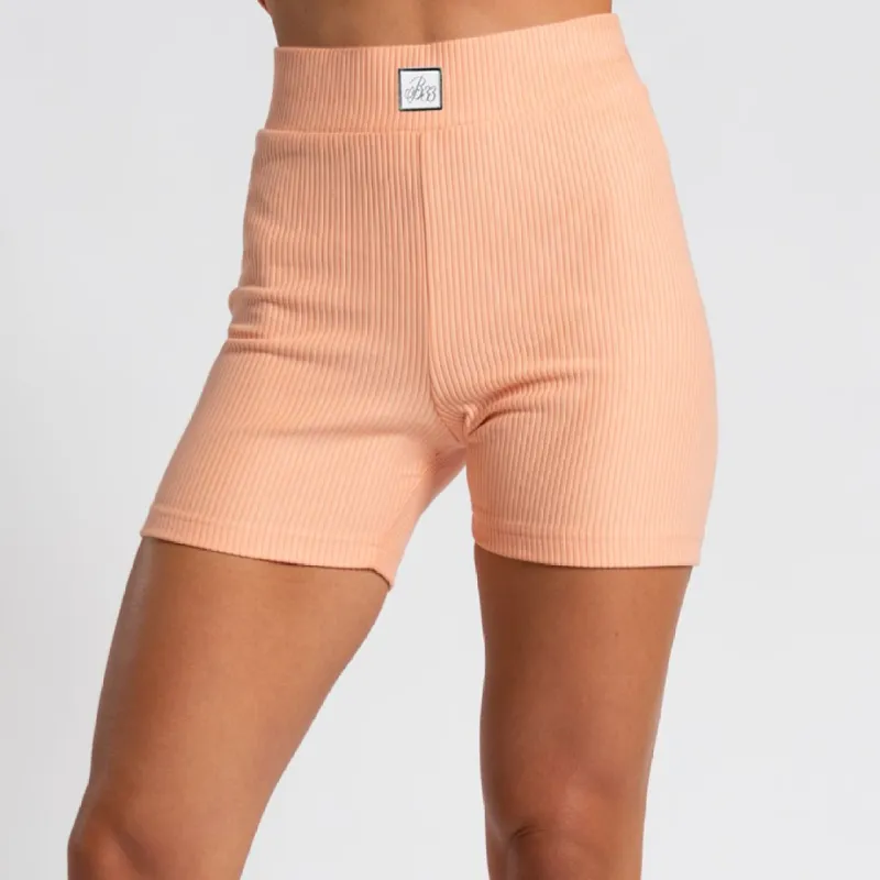 Womens Level Up Booty Short - Peach made by be inspired