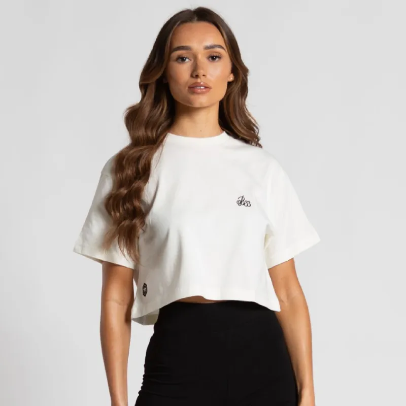 Womens Classic Crop T-Shirt - Ivory sold by be inspired