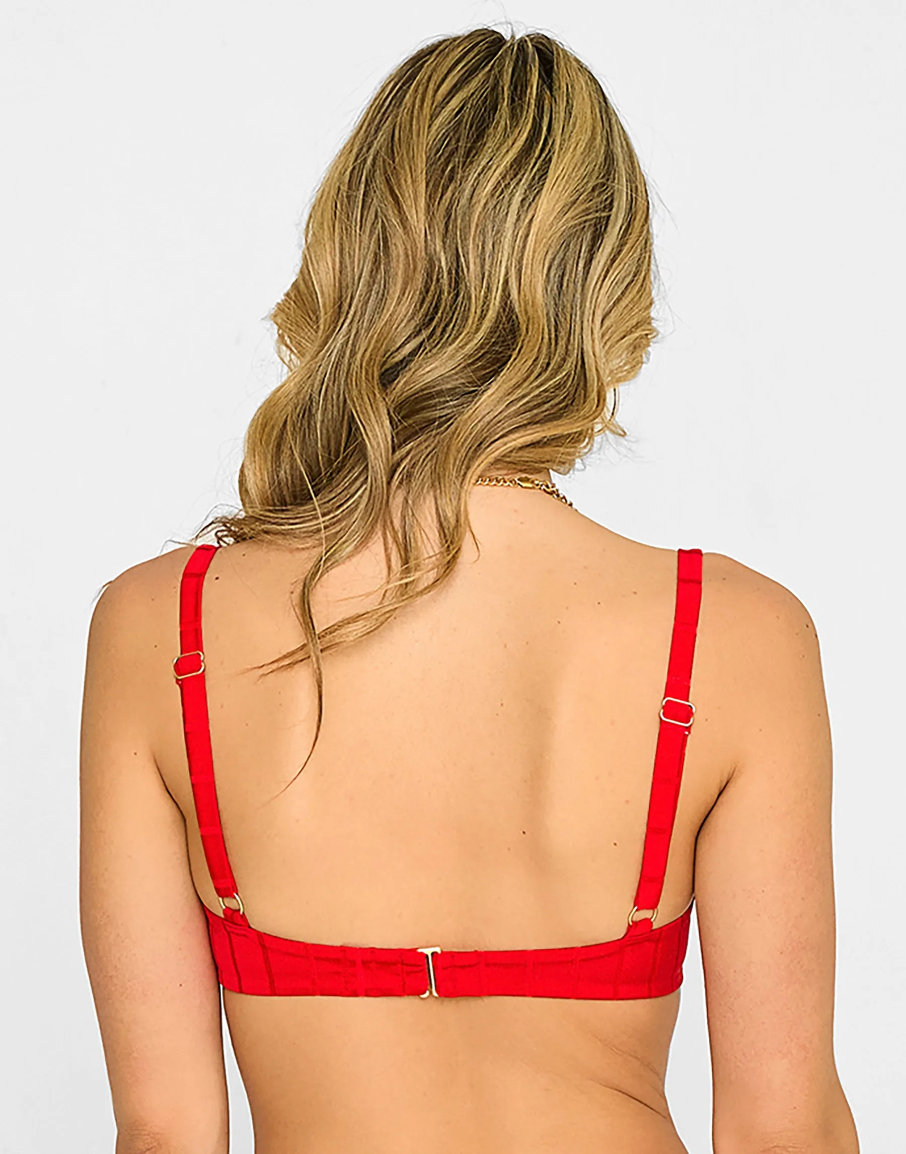 Elle Push Up Top - Red Shiny Wide Rib sold by Beach Bunny product image thumbnail 2