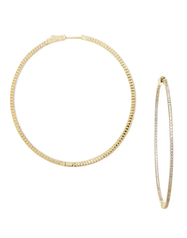 Sterling CZ Hoop by Marlyn Schiff - Gold sold by Beach Bunny