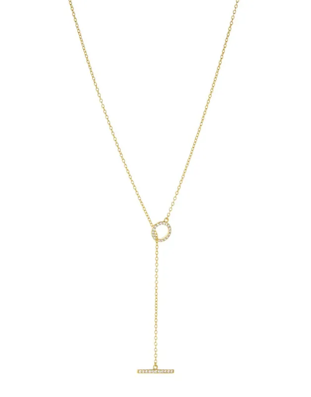 Delicate CZ Lariat by Marlyn Schiff - Gold sold by Beach Bunny