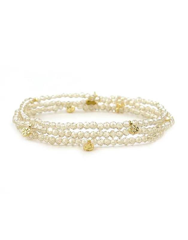 Mini Disc Stretch Wrap by Marlyn Schiff - Gold/Champagne sold by Beach Bunny