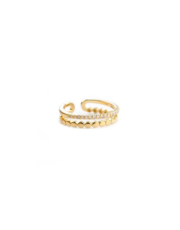 Adjustable Double Band Ring by Marlyn Schiff - Gold sold by Beach Bunny