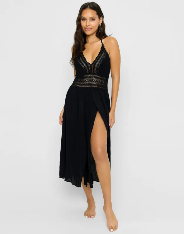 Dana Midi Dress - Black sold by Beach Bunny