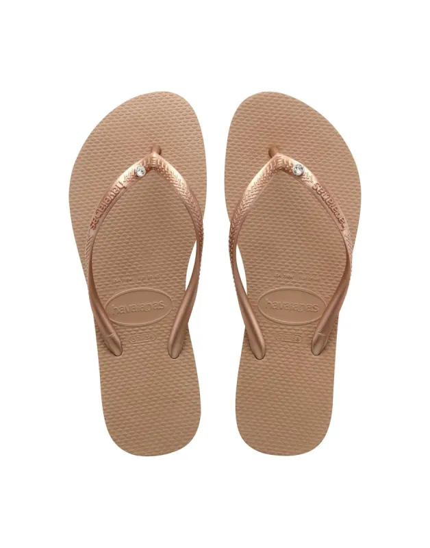 Slim Crystal SW II Sandals by Havaianas - Rose Gold sold by Beach Bunny