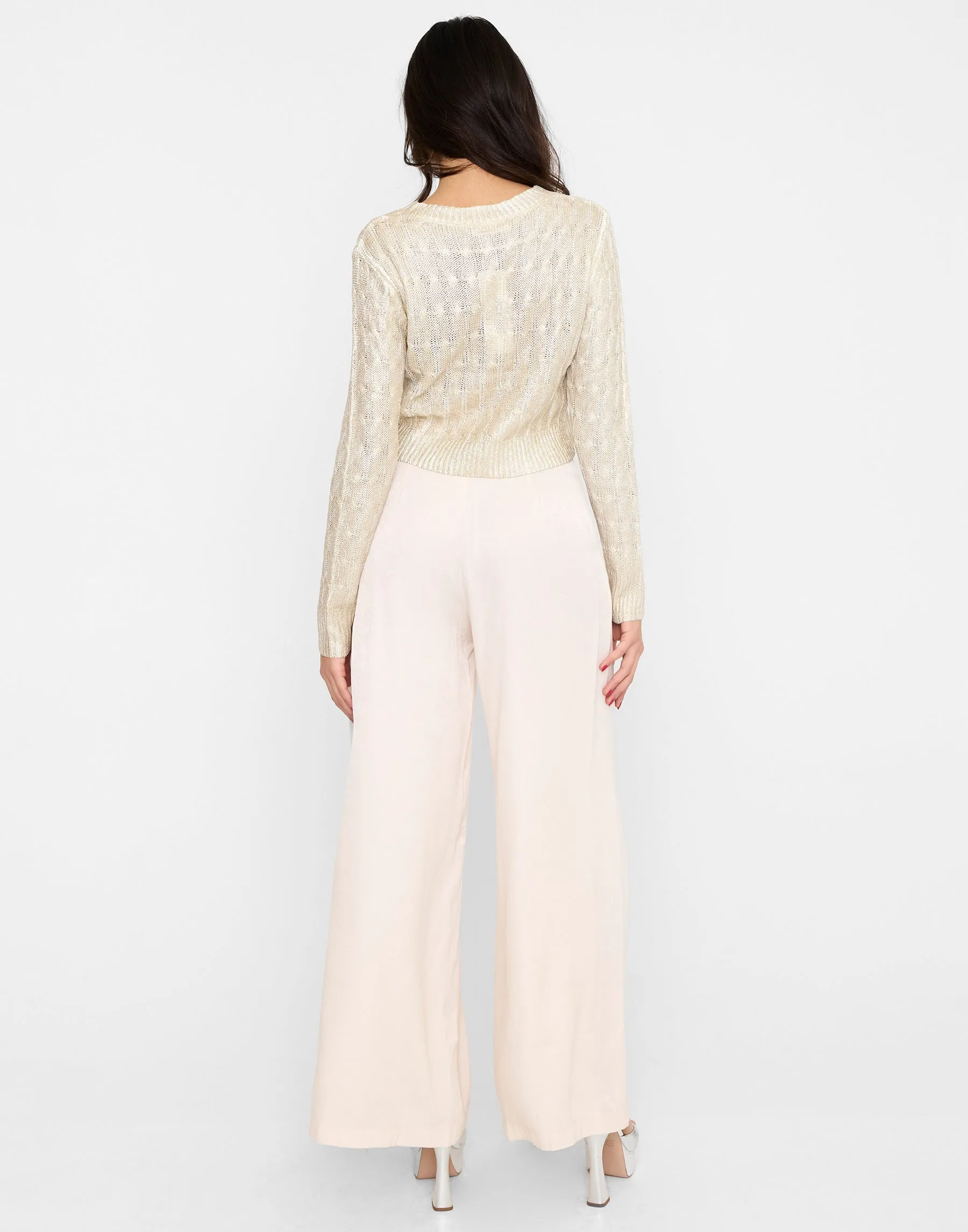 Jayda Wide Leg Pant by Summer Haus - Beige sold by Beach Bunny