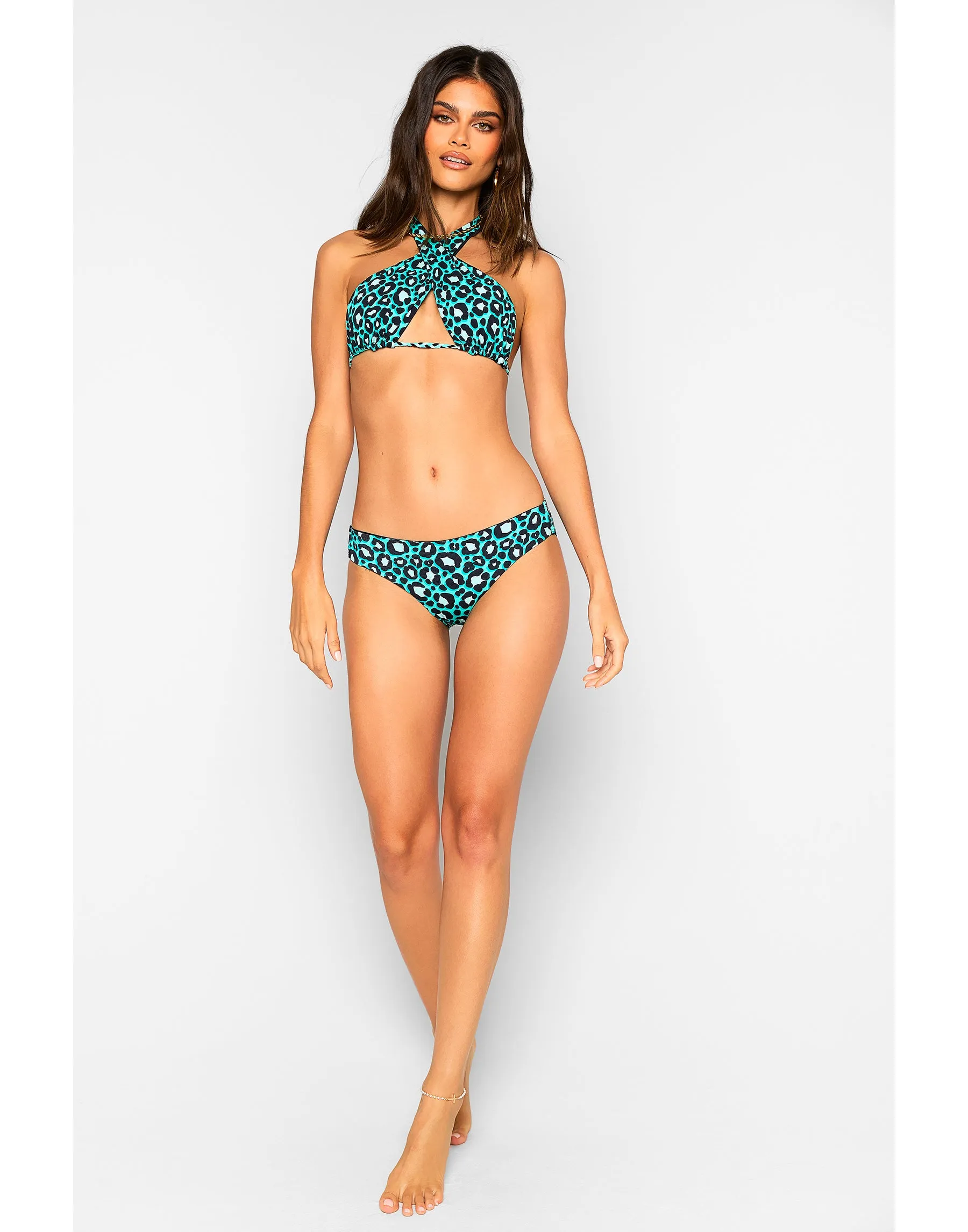 Kate Full Bottom - Teal Leopard sold by Beach Bunny product image thumbnail 2