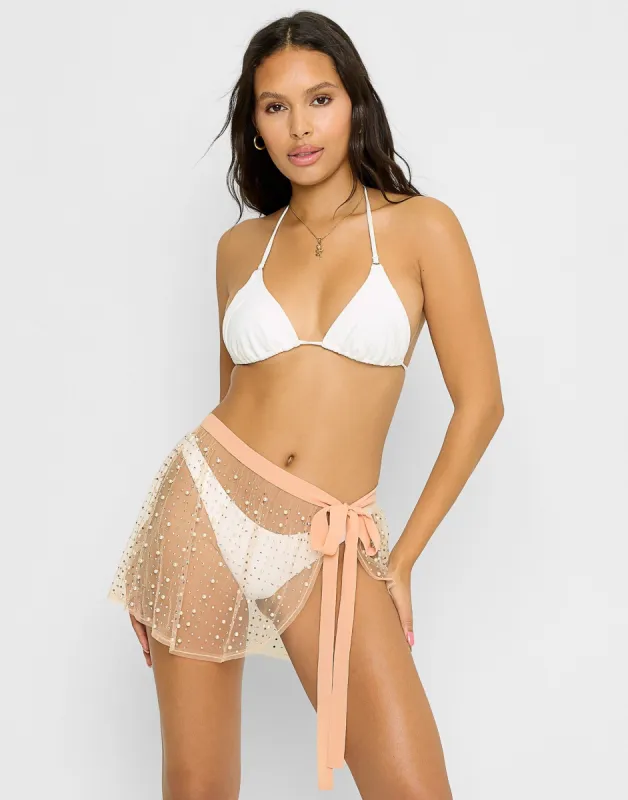 Girl Gang Pearl Mesh Pareo - Nude sold by Beach Bunny