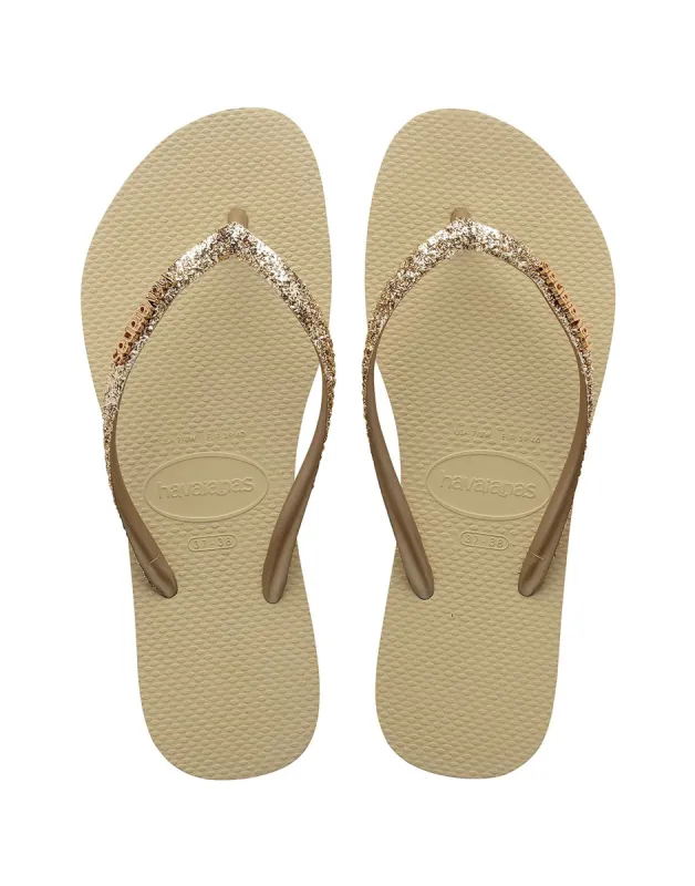 Slim Glitter II Sandal by Havaianas - Sand Grey sold by Beach Bunny