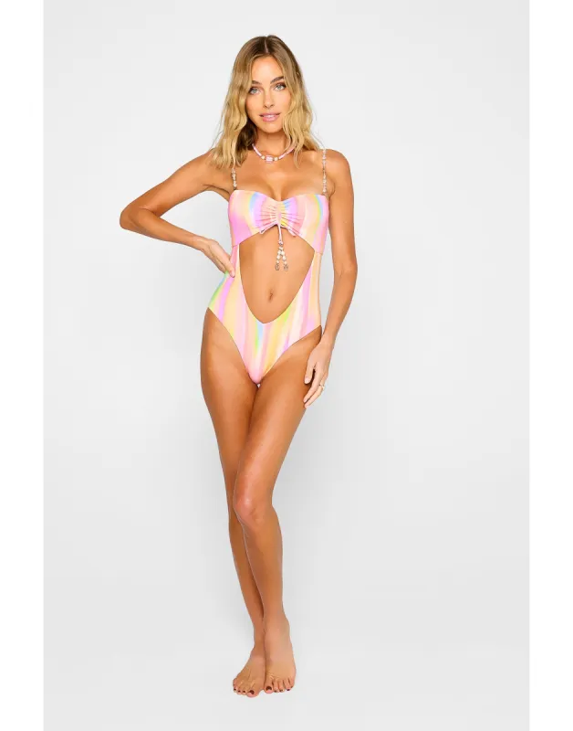Liz One Piece - Multi Stripe sold by Beach Bunny