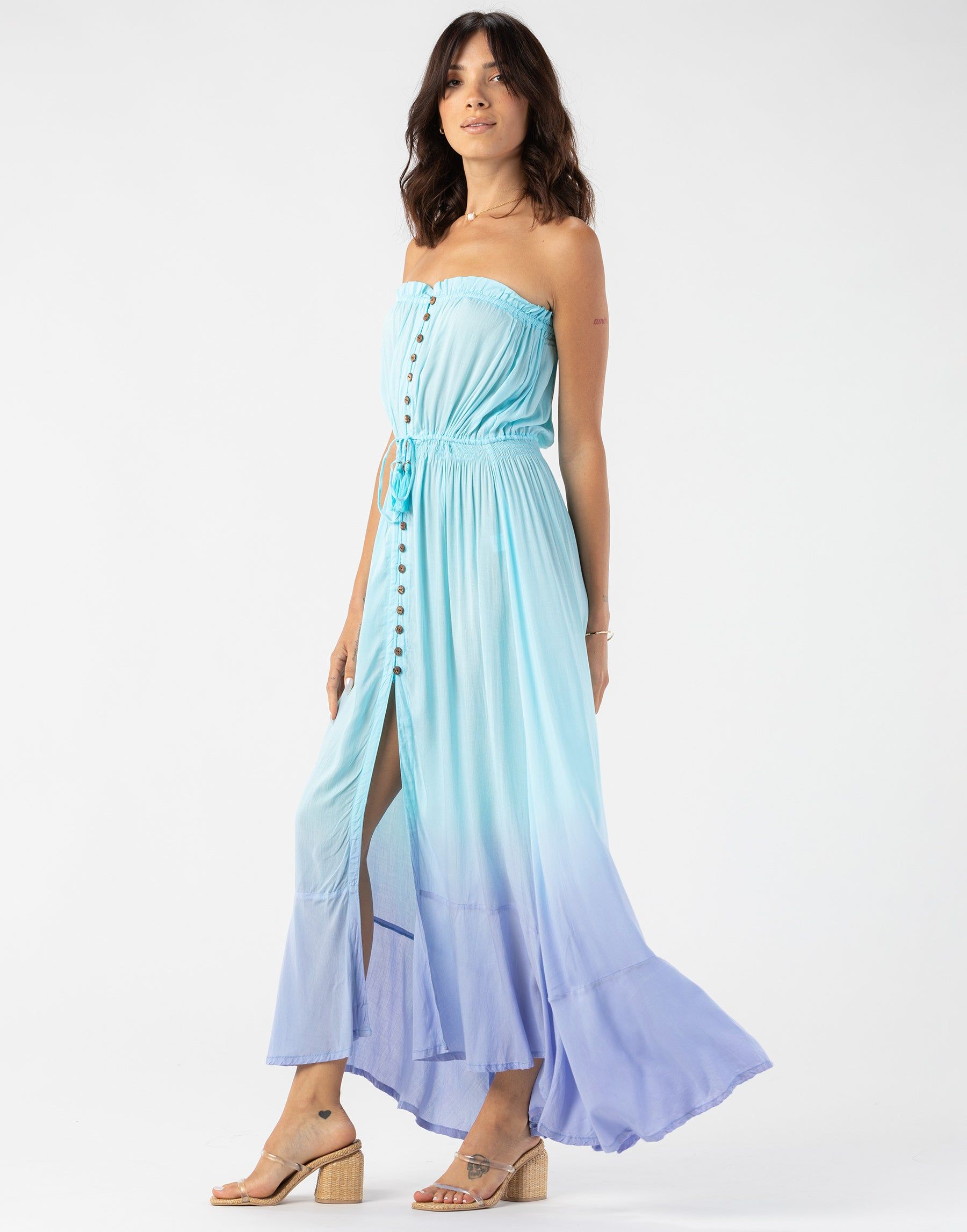 Ryden Maxi Dress by Tiare Hawaii - Aqua Lavender Ombre sold by Beach Bunny