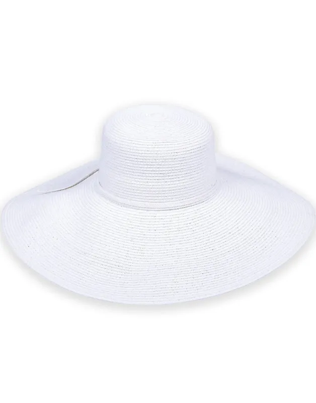 Paper Braid Floppy Hat by Sun N Sand - White sold by Beach Bunny