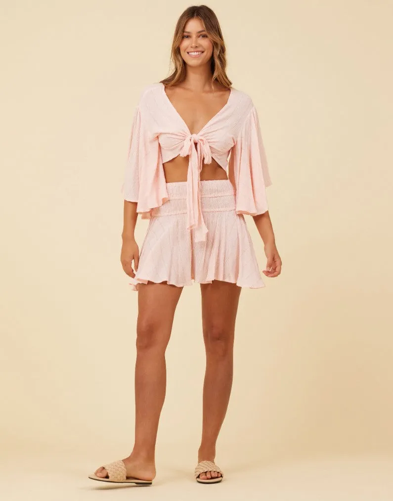 Swiss Dot Crop Top by Surf Gypsy - Soft Pink sold by Beach Bunny