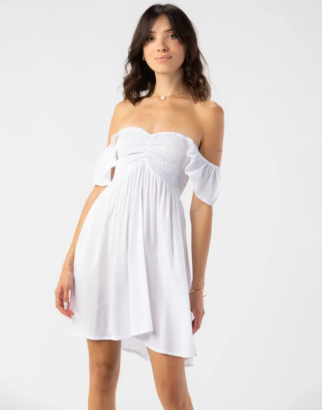 Hollie Mini Dress by Tiare Hawaii - White sold by Beach Bunny
