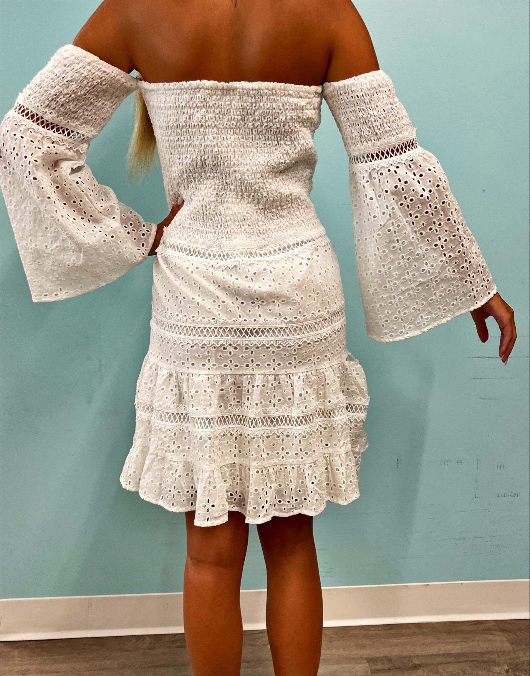 Tiffany Off Shoulder Dress by Summer Haus - White sold by Beach Bunny product image thumbnail 2