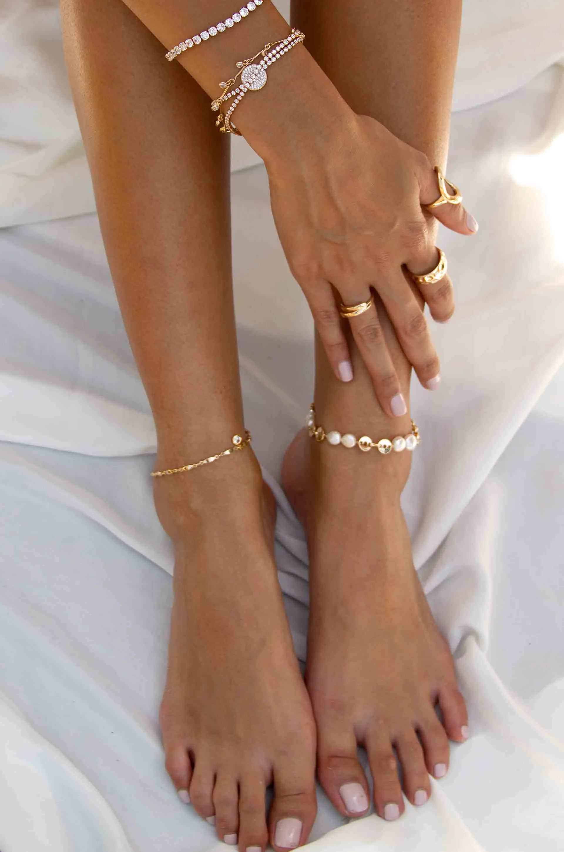Legacy Pearl Anklet by Ettika sold by Beach Bunny