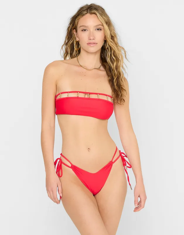 Emmie Tie Side Full Bottom - Red sold by Beach Bunny