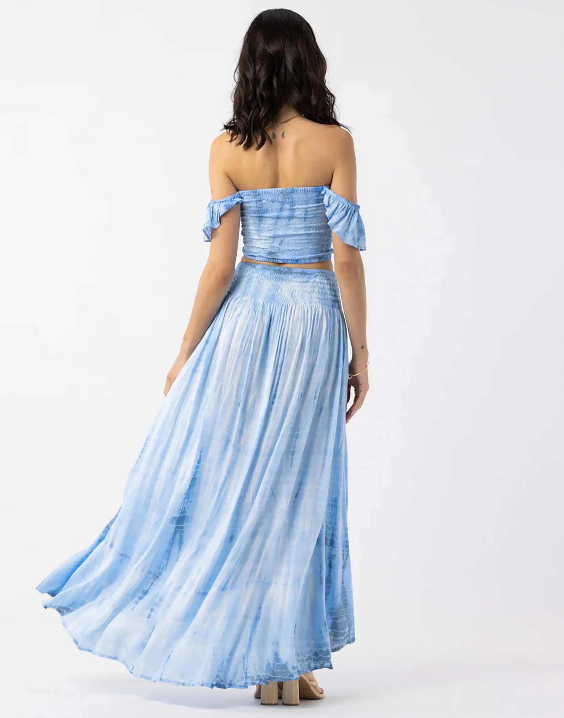 Dakota Skirt by Tiare Hawaii - Sky Grey Tie Dye sold by Beach Bunny