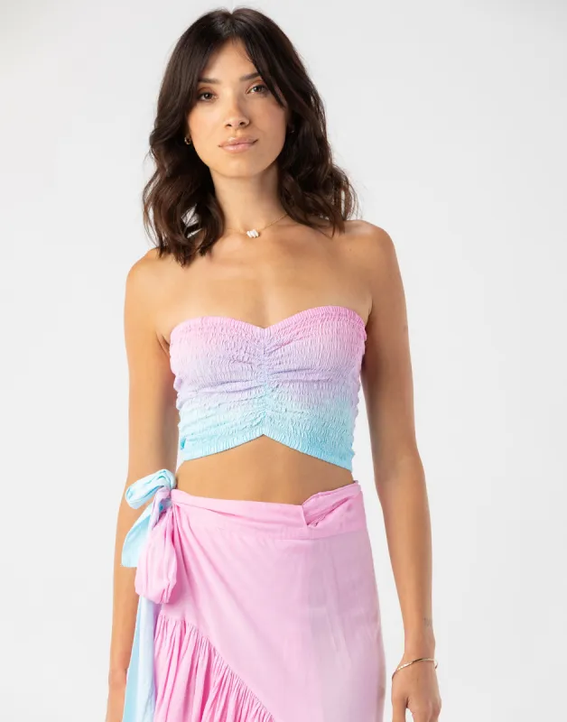 Hollie Crop Top by Tiare Hawaii - Pink Aqua Ombre sold by Beach Bunny