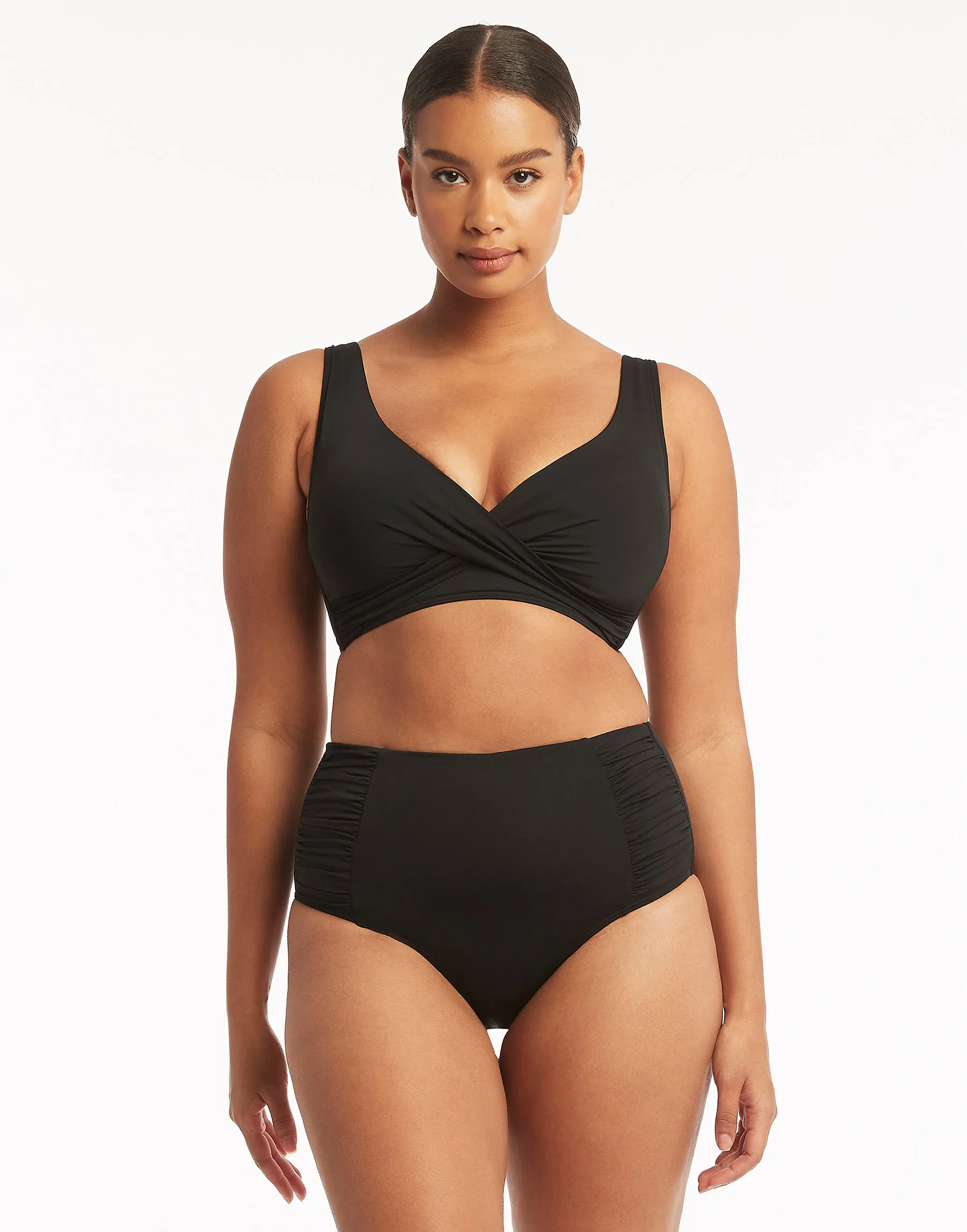 Essentials Multifit Halter Top by Sea Level - Black sold by Beach Bunny product image thumbnail 2