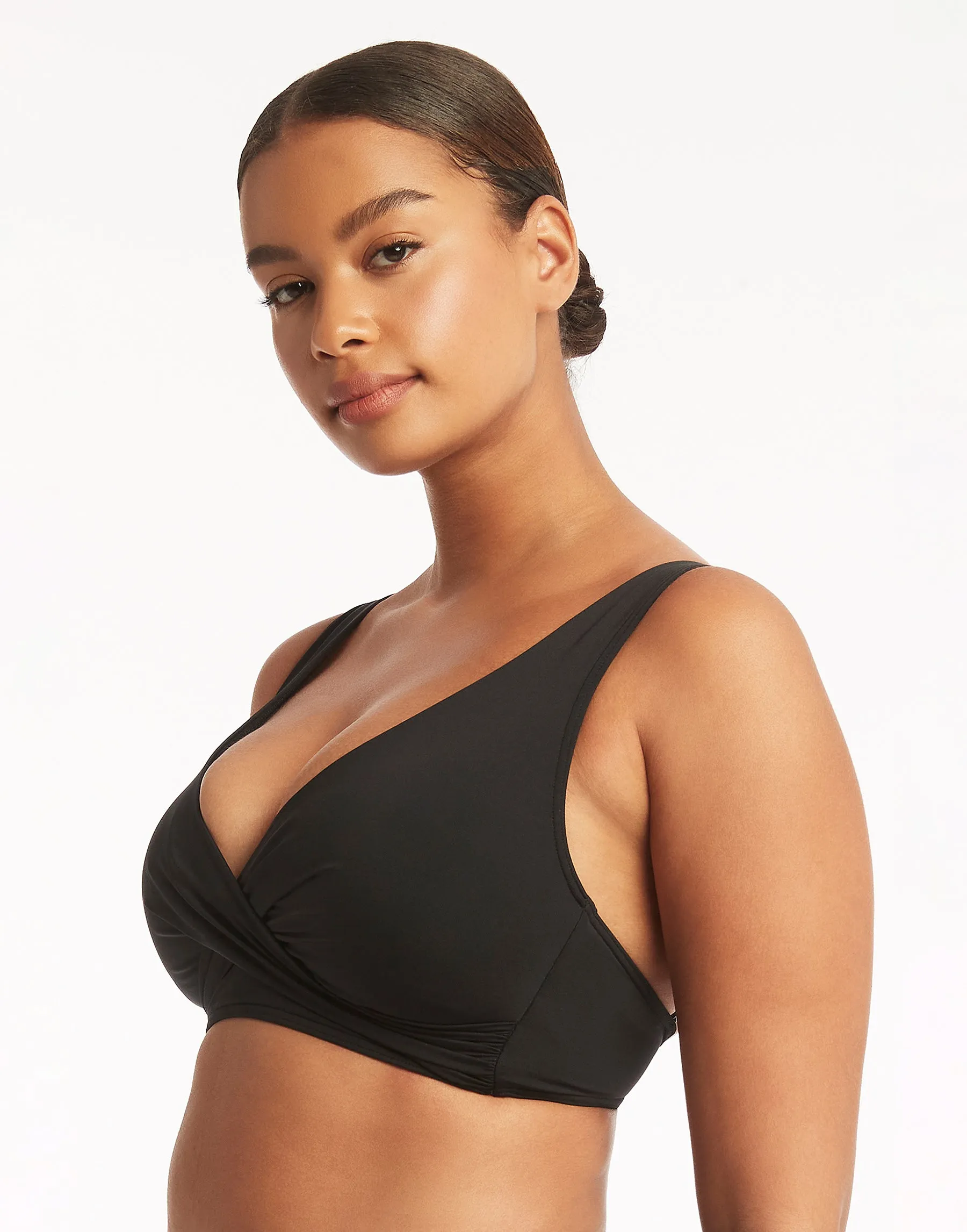 Essentials Multifit Halter Top by Sea Level - Black sold by Beach Bunny