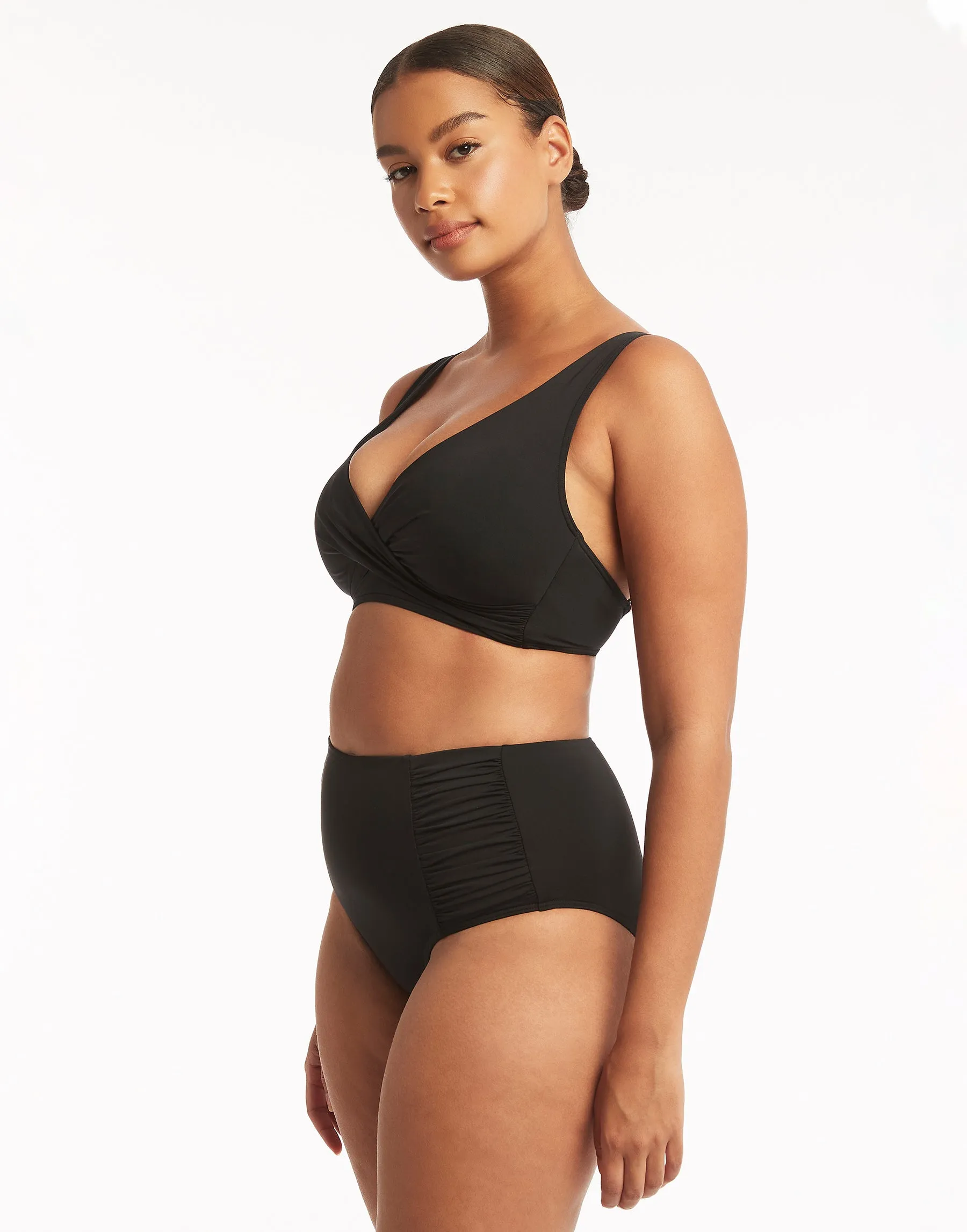 Essentials Multifit Halter Top by Sea Level - Black sold by Beach Bunny product image thumbnail 3