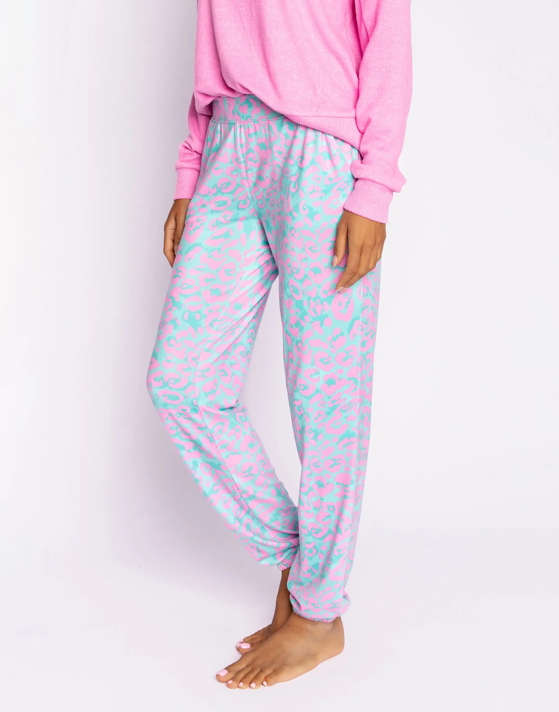Leopard Dreams Jogger by P.J. Salvage - Aqua sold by Beach Bunny product image thumbnail 5