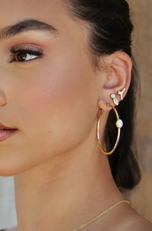 A Drop of Opal Hoop 18k Gold Plated Earrings by Ettika made by ettika