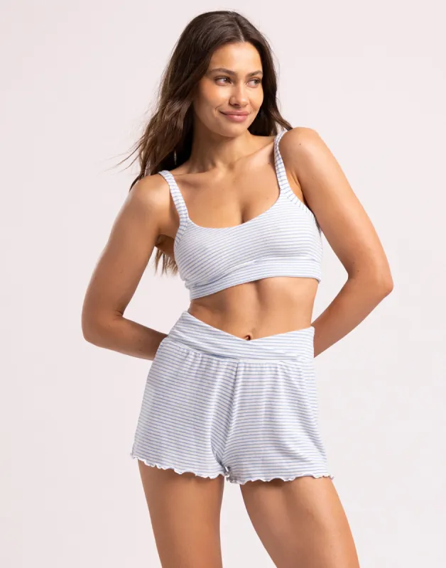 Horizon Stripe Tank Bra by Z Supply - Blue Jay sold by Beach Bunny