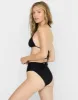 Gillian High Waist Full Bottom - Black Shiny Wide Rib sold by Beach Bunny