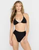Gillian High Waist Full Bottom - Black Shiny Wide Rib sold by Beach Bunny
