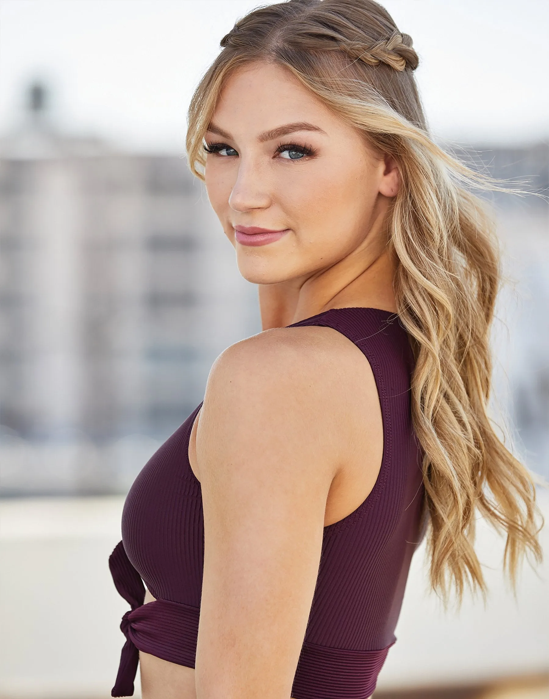 Audrey Wrap Top by California Kisses - Eggplant sold by Beach Bunny product image thumbnail 4