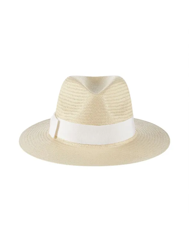 Margo Fedora by Florabella - Natural/White sold by Beach Bunny