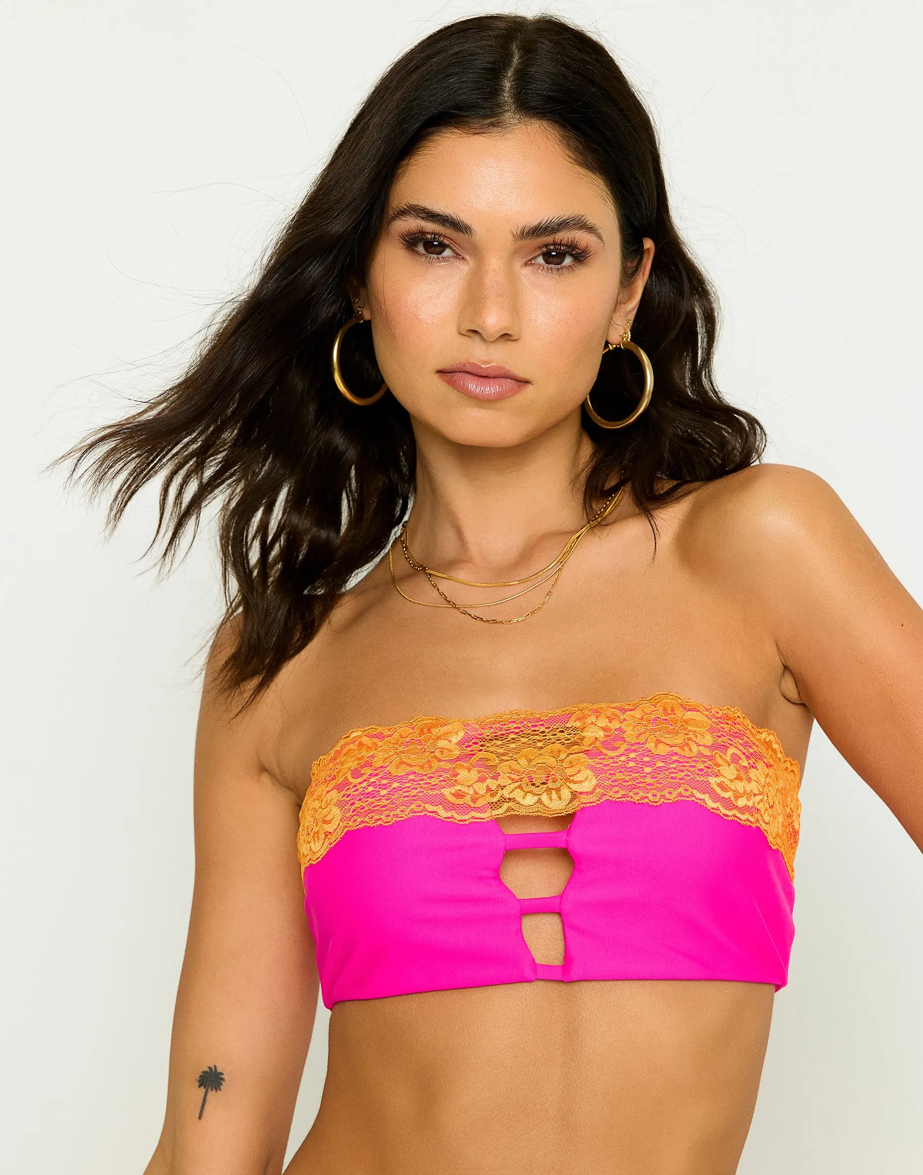 Lady Lace Tube Top - Pink Sunset sold by Beach Bunny product image thumbnail 2