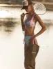 Maeven High Waist Bottom - Blue Ditsy Shell sold by Beach Bunny
