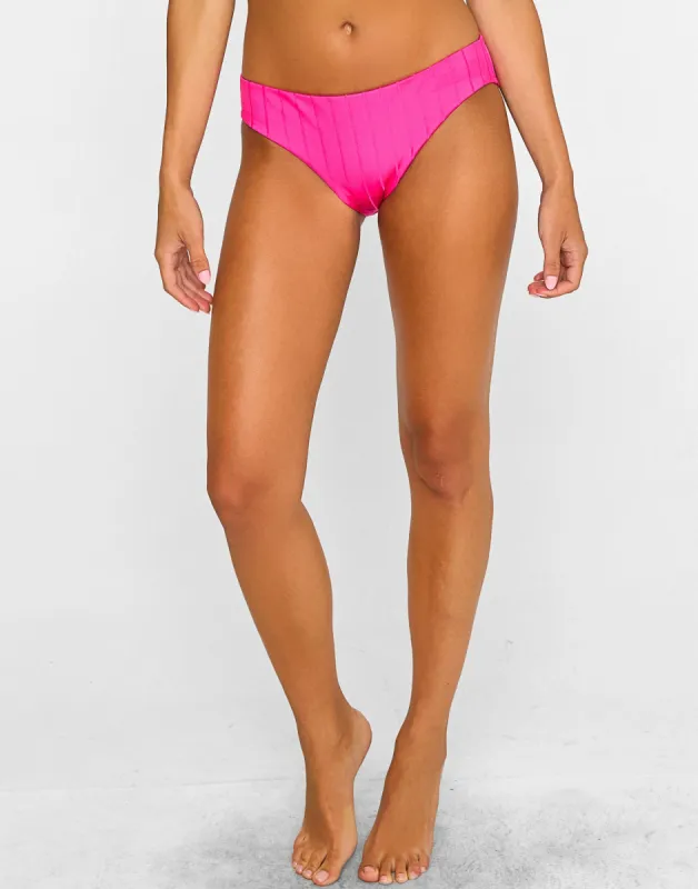 Gloria Full Bottom - Influencer Pink Shiny Wide Rib sold by Beach Bunny