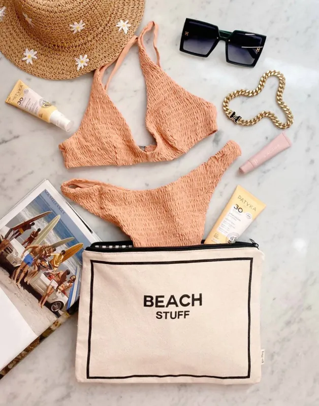 Beach Pouch for Bathing Suits and Sunscreen by Bag-all - Cream sold by Beach Bunny