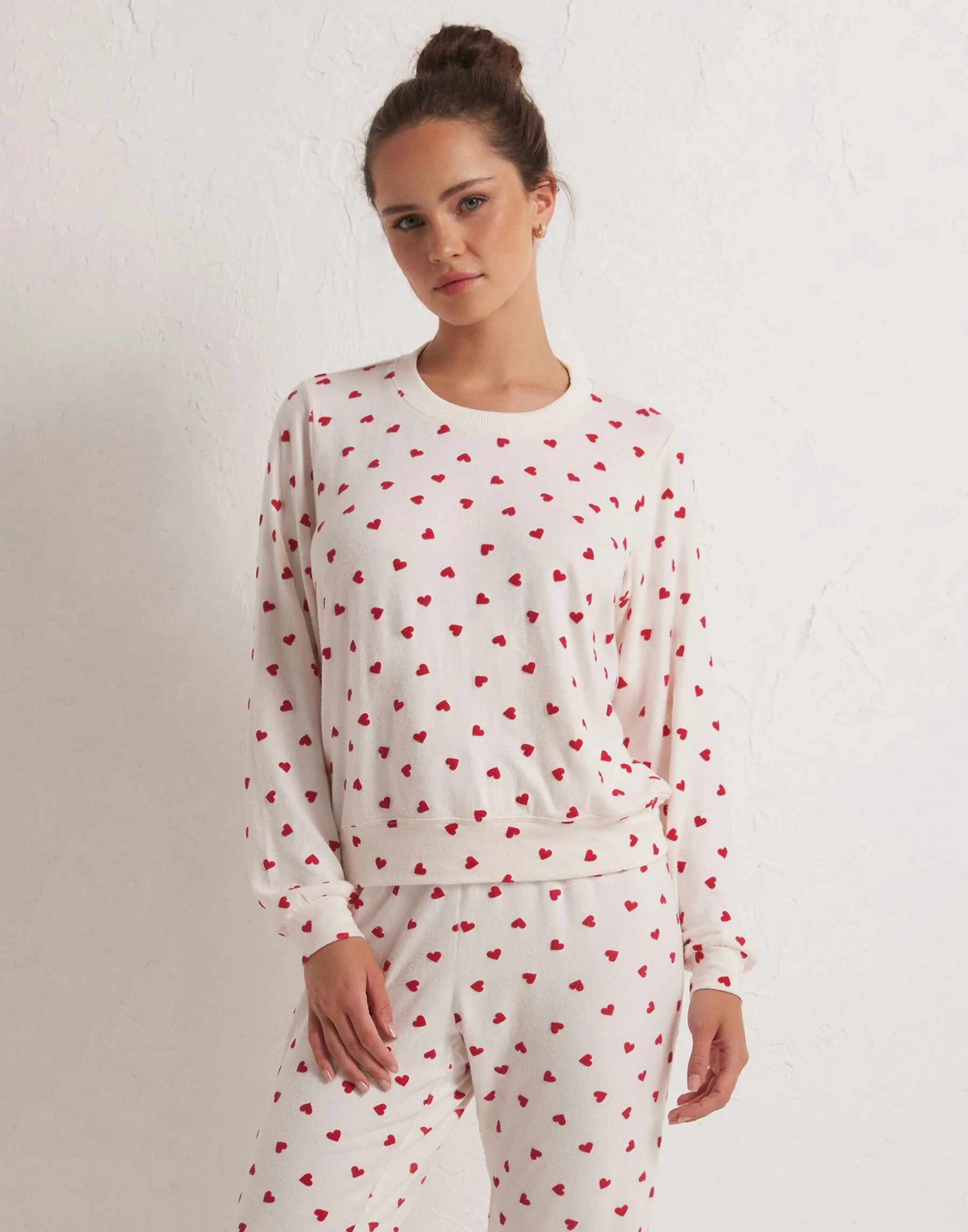 Be Mine Heart Long Sleeve Top by Z Supply - Vanilla Ice sold by Beach Bunny
