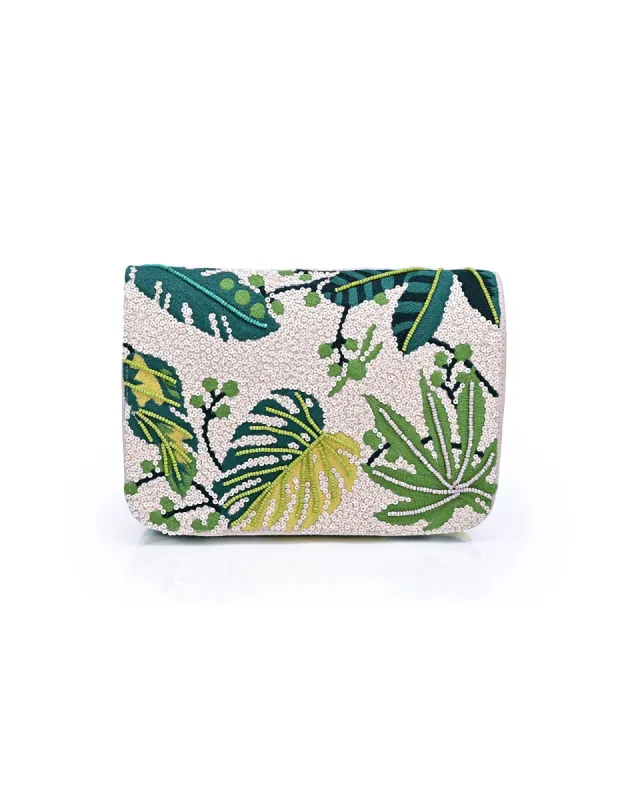 Tropical Leaf Tie Dye Clutch America & Beyond - Palm made by Beach Bunny
