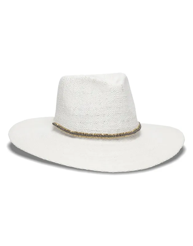 Monte Carlo Rancher Hat by Nikki Beach - White made by Beach Bunny