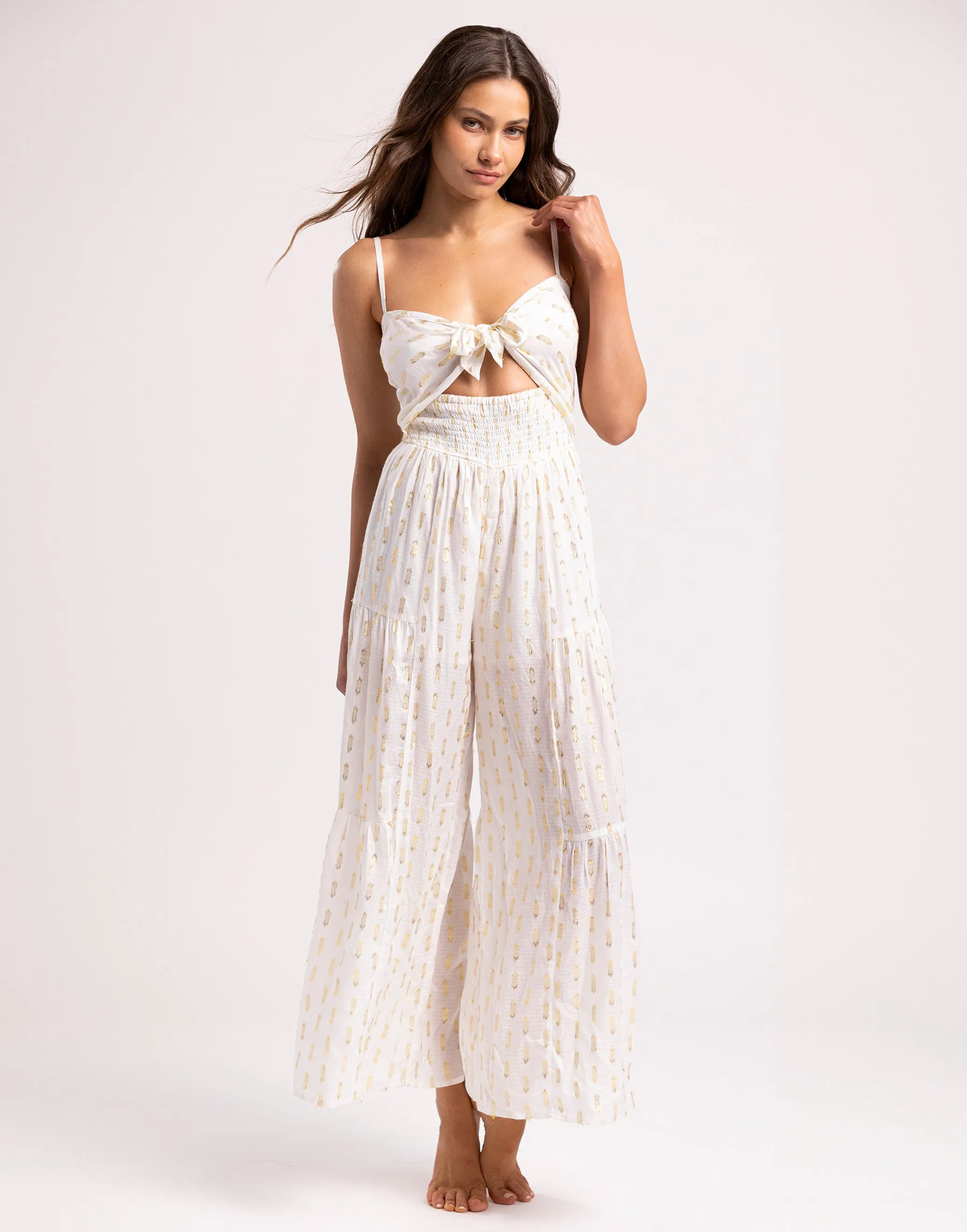 Ray Jumpsuit - White sold by Beach Bunny