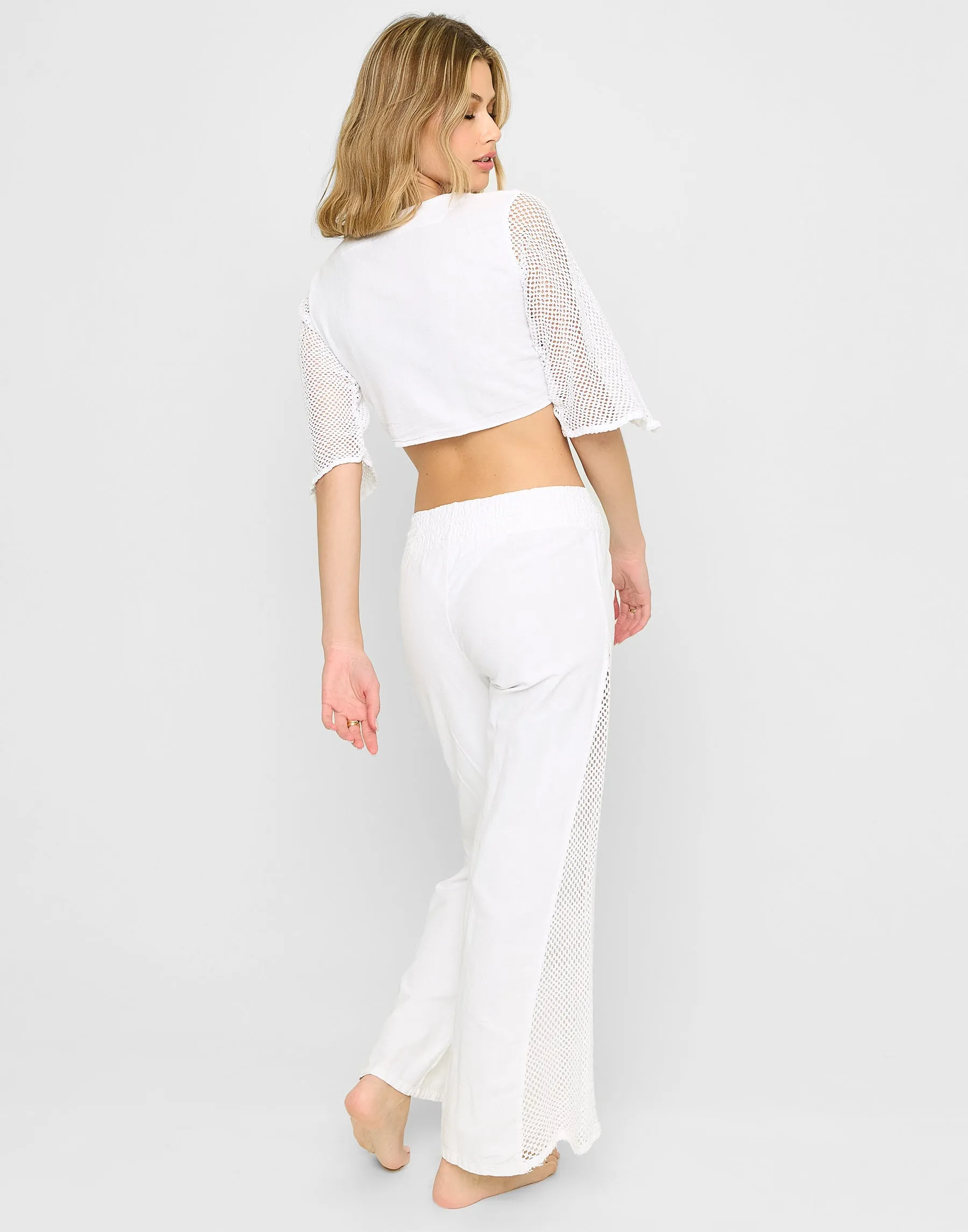 Nelly Pant - White sold by Beach Bunny