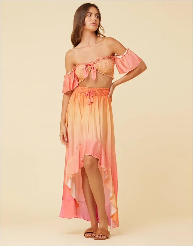 Dip Dye Tie Front Top by Surf Gypsy - Sunset Ombre made by Surf Gypsy