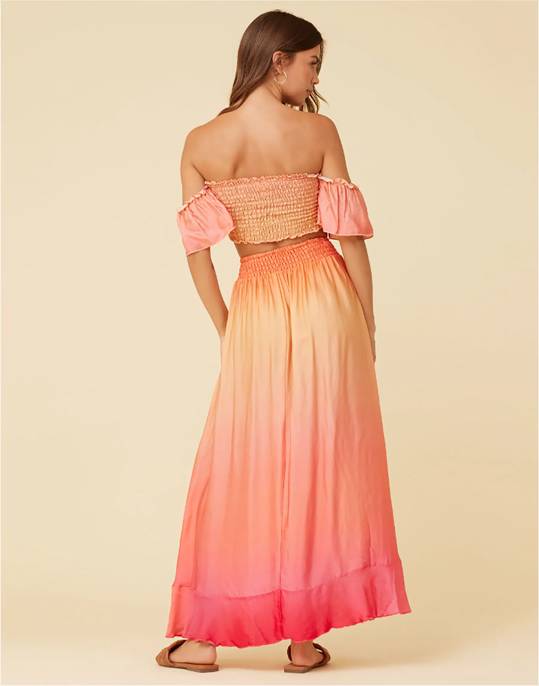 Dip Dye Tie Front Top by Surf Gypsy - Sunset Ombre sold by Beach Bunny product image thumbnail 2
