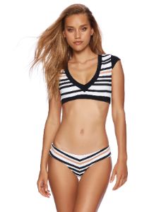 Allie Tango Bottom - Black Multi Stripe sold by Beach Bunny
