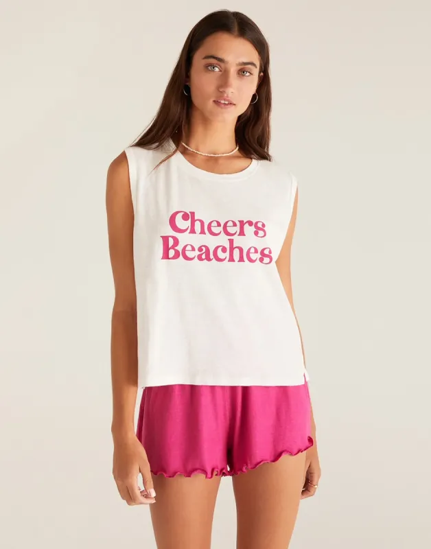 Venice Cheers Tank by Z Supply - White Shell sold by Beach Bunny